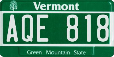 VT license plate AQE818