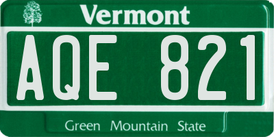 VT license plate AQE821