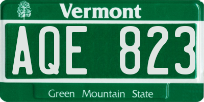 VT license plate AQE823