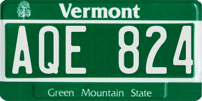 VT license plate AQE824
