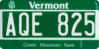 VT license plate AQE825