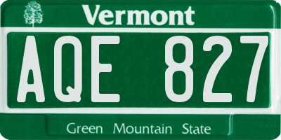 VT license plate AQE827