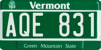VT license plate AQE831