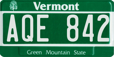 VT license plate AQE842