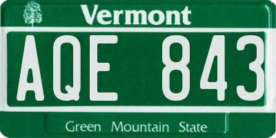 VT license plate AQE843