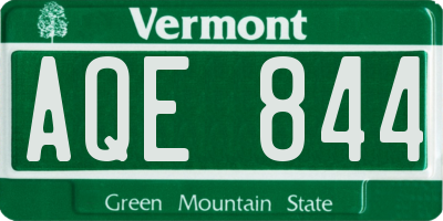 VT license plate AQE844