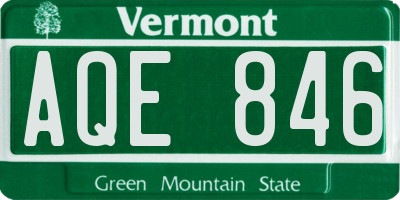 VT license plate AQE846