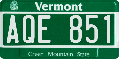 VT license plate AQE851