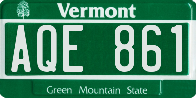 VT license plate AQE861
