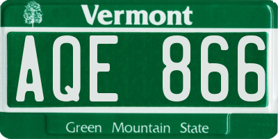VT license plate AQE866
