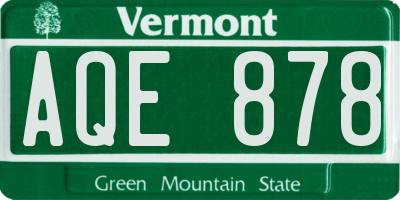 VT license plate AQE878