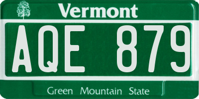 VT license plate AQE879