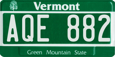 VT license plate AQE882