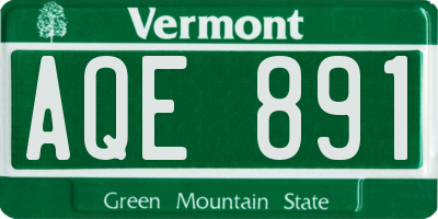 VT license plate AQE891