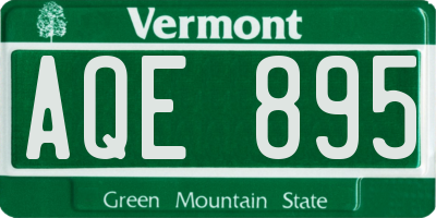 VT license plate AQE895