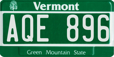 VT license plate AQE896