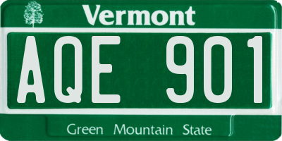 VT license plate AQE901