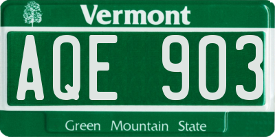 VT license plate AQE903