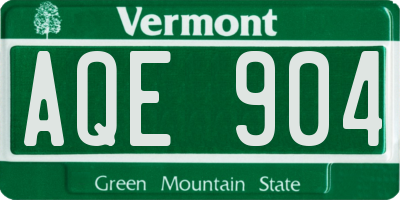 VT license plate AQE904