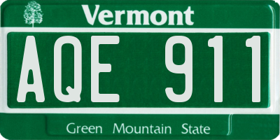VT license plate AQE911