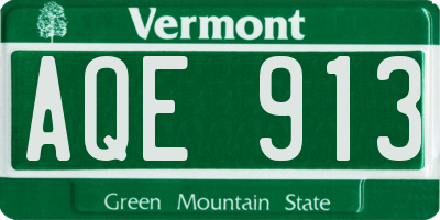 VT license plate AQE913