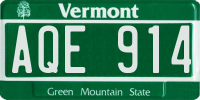 VT license plate AQE914