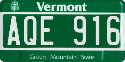 VT license plate AQE916