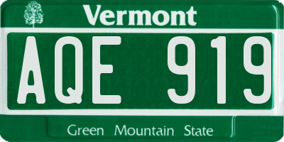 VT license plate AQE919