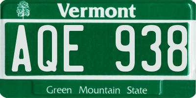 VT license plate AQE938