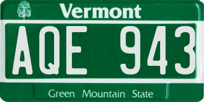 VT license plate AQE943
