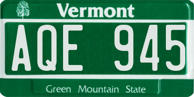 VT license plate AQE945