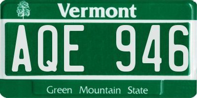 VT license plate AQE946