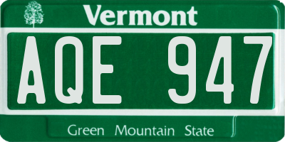 VT license plate AQE947