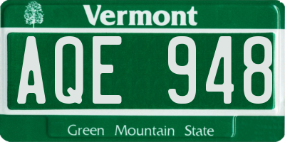 VT license plate AQE948