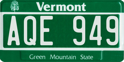 VT license plate AQE949