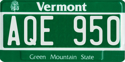 VT license plate AQE950
