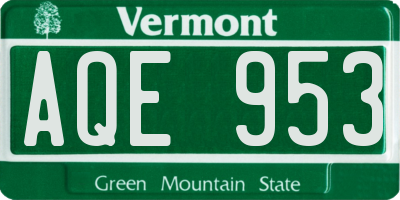 VT license plate AQE953
