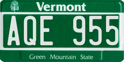 VT license plate AQE955
