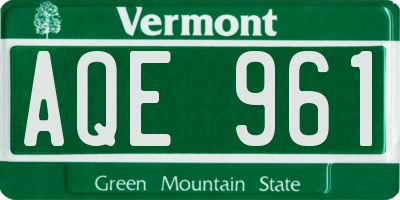 VT license plate AQE961