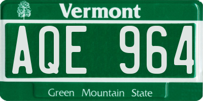 VT license plate AQE964