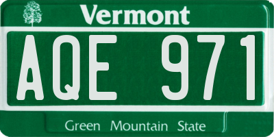 VT license plate AQE971