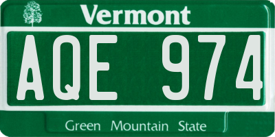 VT license plate AQE974