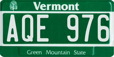 VT license plate AQE976