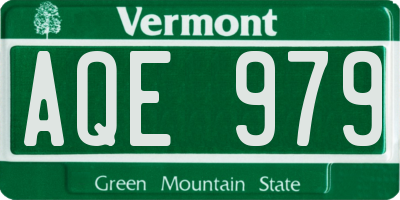 VT license plate AQE979