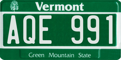 VT license plate AQE991