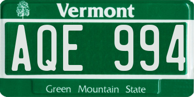 VT license plate AQE994