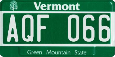 VT license plate AQF066