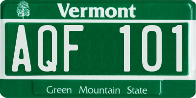 VT license plate AQF101
