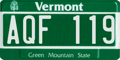 VT license plate AQF119