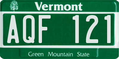 VT license plate AQF121